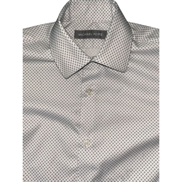 Michael Kors Geometric Print Boys Youth Button Down Dress Shirt 10R - Picture 2 of 6